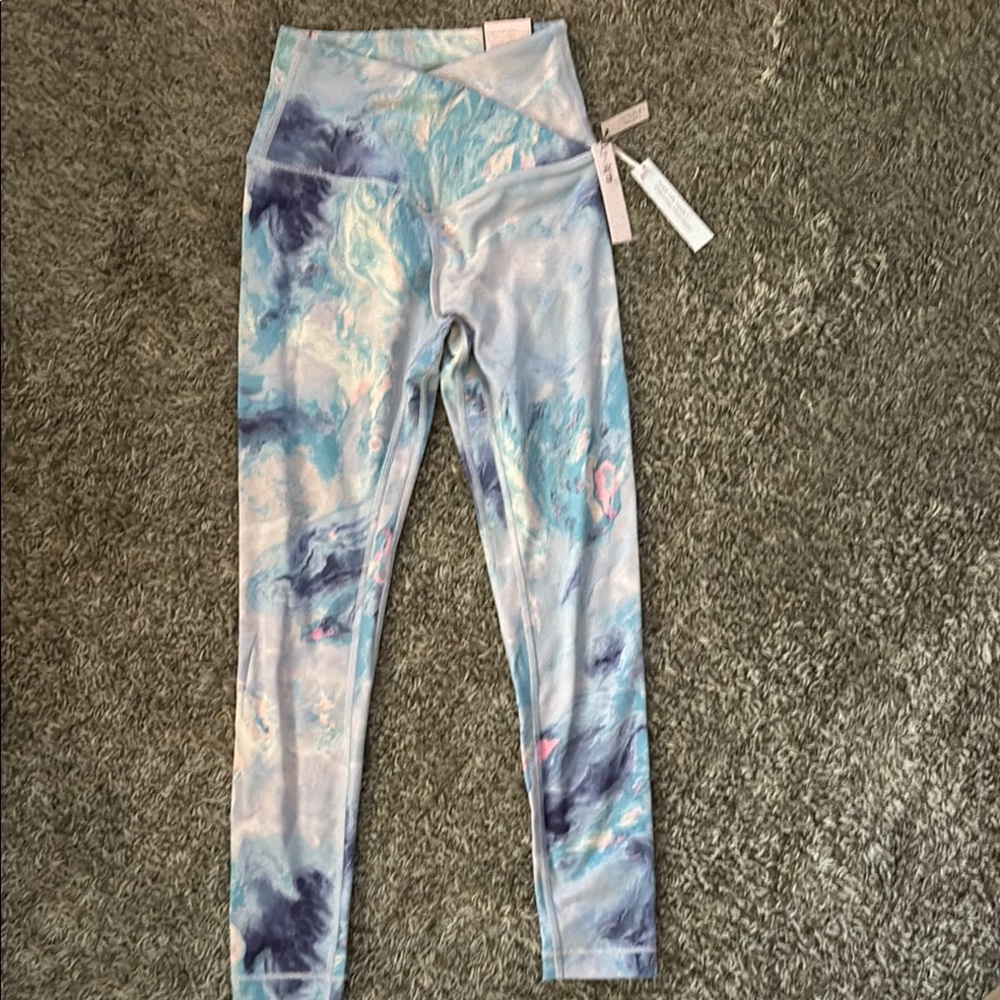 NWT Victoria's Secret Blue Marble Leggings